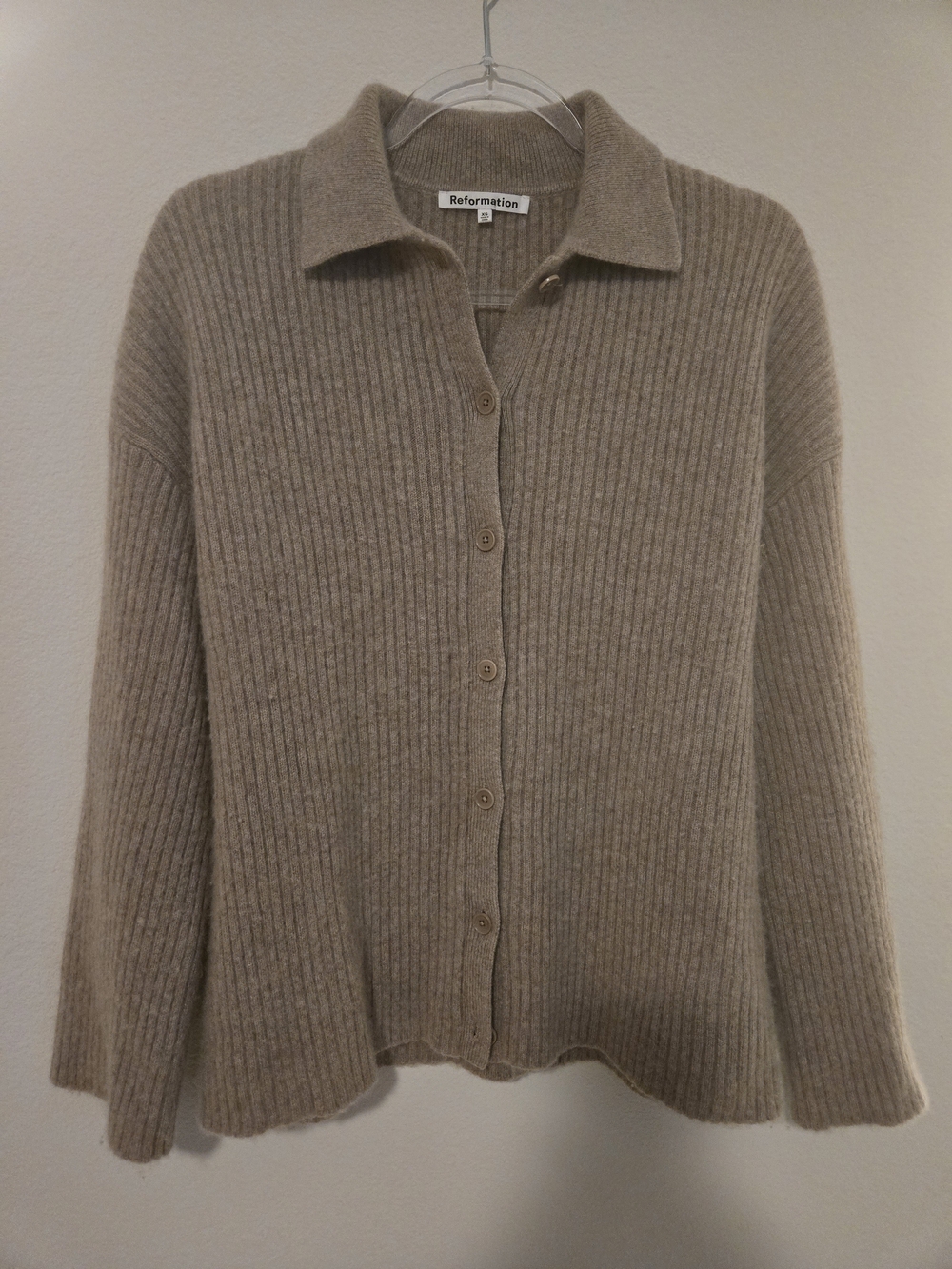 Reformation 100% Cashmere Fantino Collared Women's Cardigan Sweater